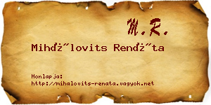Mihálovits Renáta névjegykártya